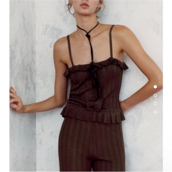 Zara knit set in brown, top and bottom NWT - Picture 4 of 6